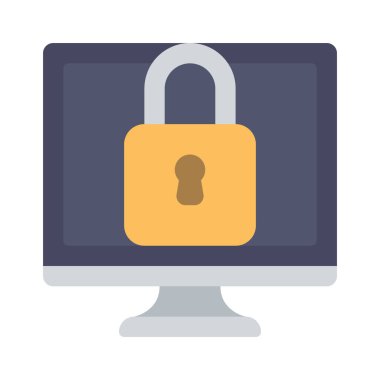 Bilgisayar Kilidi simgesi, vektör illüstrasyonu 