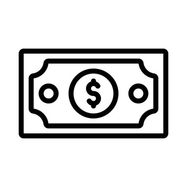 Doları Not düz vektör simgesi