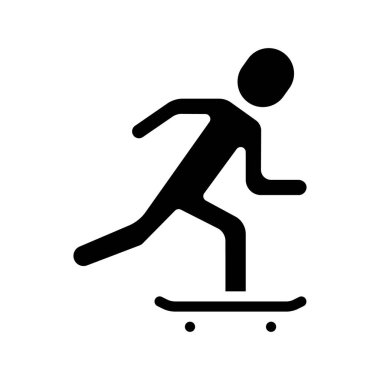 Kaykay web simgesi vektör illüstrasyonu