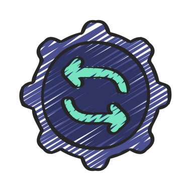 İşlem web simgesi vektör illüstrasyonunu tekrarla