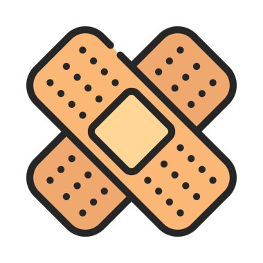 Tıbbi bandajlar beyaz arka planda izole edilmiş. Sıva. 