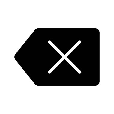 Arka Alan Sil Anahtar düz simgesi, vektör illüstrasyonuName 