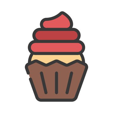 Cupcake vektör simgesi çizimi 