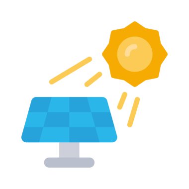 Güneş paneli web simgesi vektör çizimi