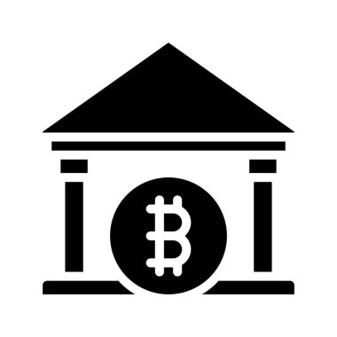 Bitcoin Bank web simgesi vektör illüstrasyonu