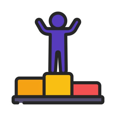 Kazanan Podyum Web simgesi vektör illüstrasyonunda