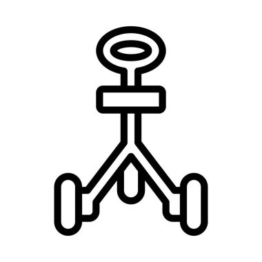 Golf Trolley Web simgesi vektör illüstrasyonu