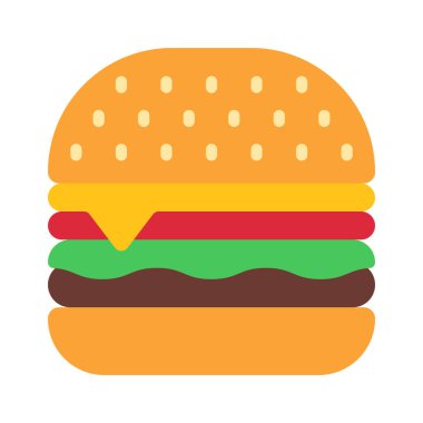 Hamburger Web ikonu vektör illüstrasyonu