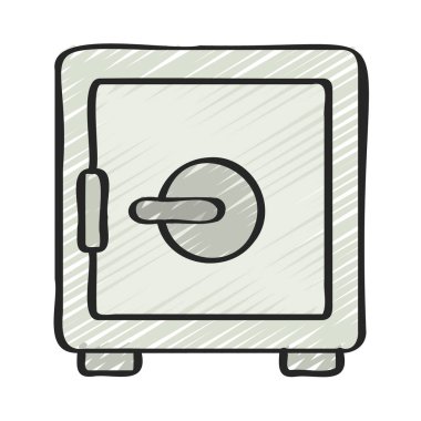 Para Güvenli Kutusu web simgesi vektör illüstrasyonu