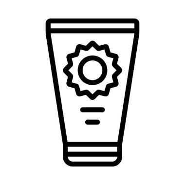 Güneş Kremi simgesinin vektör illüstrasyonu 