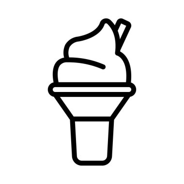 Çırpılmış Dondurma yassı simgesi, vektör illüstrasyonu