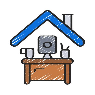 Evden Çalışma kavramı, vektör illüstrasyonu