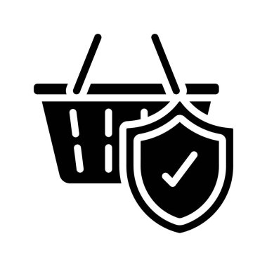  Korunan Basket web simgesi vektör illüstrasyonu