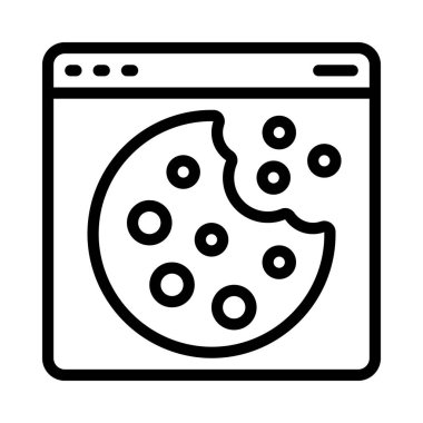 Web Sitesi Kurabiyeleri simgesi, vektör illüstrasyonu