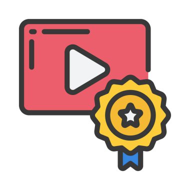 Vlog Ödülü Web simgesi vektör çizimi