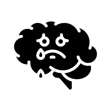 Üzgün Beyin Ağı ikon vektör çizimi