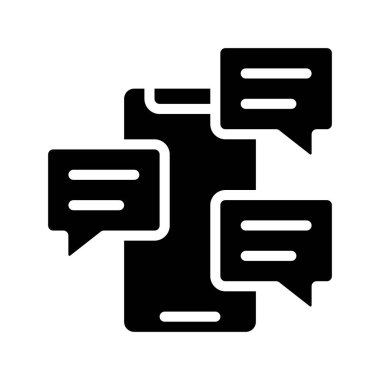 Cep Telefonu İletisi Web simgesi vektör illüstrasyonu