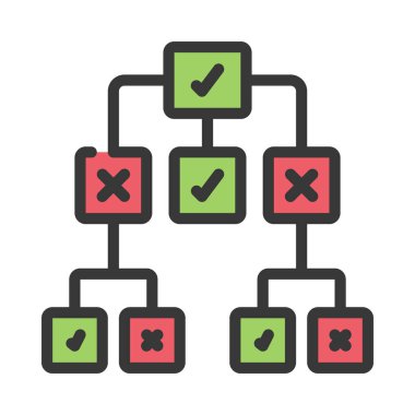 Karar Ağacı ikon vektör çizimi