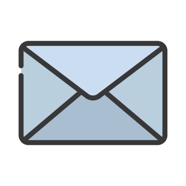 Beyaz arkaplanda zarf simgesi, vektör illüstrasyonu 