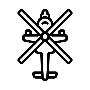 Askeri Helikopter Web simgesi vektör illüstrasyonu