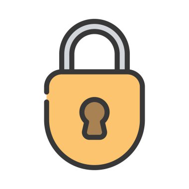 Yuvarlak Alt Kilit web simgesi vektör çizimi