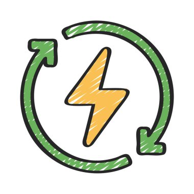 Yeniden Kullanılan Güç Ağı vektör çizimi