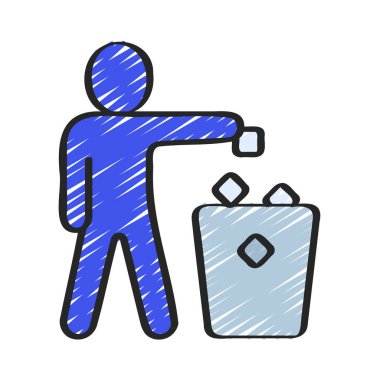 Çöp Kişisi web simgesi vektör illüstrasyonunu at