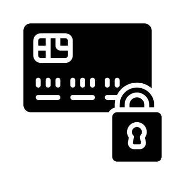 Güvenli Kredi Kartı web simgesi vektör illüstrasyonu