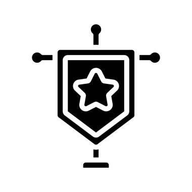 Flag Pole web simgesi vektör illüstrasyonu