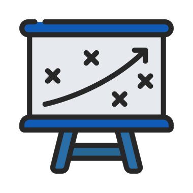 Beyaz Tahta Web simgesi vektör illüstrasyonu planlanıyor