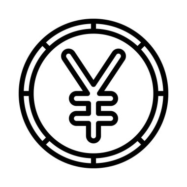 Yen para birimi işaret vektör illüstrasyonu