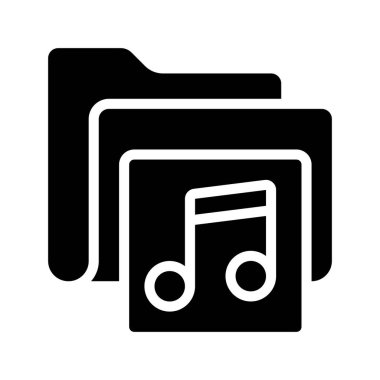 Müzik Dizini simgesi, vektör illüstrasyonu 