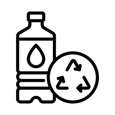 Reuasable şişe ağı vektör illüstrasyonu