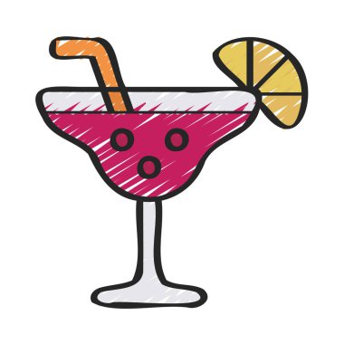 Kokteyl Glass Web simgesi vektör çizimi