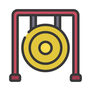 Gong Web simgesi vektör illüstrasyonu