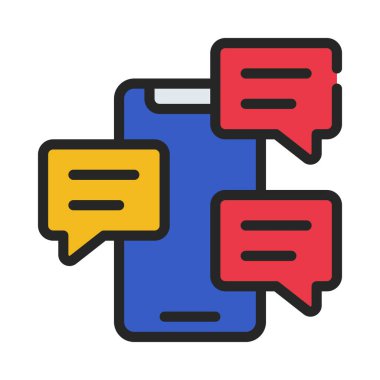 Cep Telefonu İletisi Web simgesi vektör illüstrasyonu