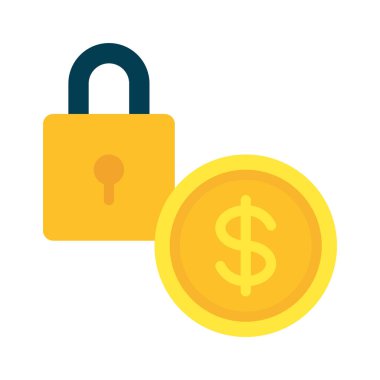 Kilitli Para Web simgesi vektör çizimi