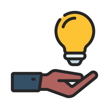 Elle Fikir Verme simgesi, vektör illüstrasyonu                                             