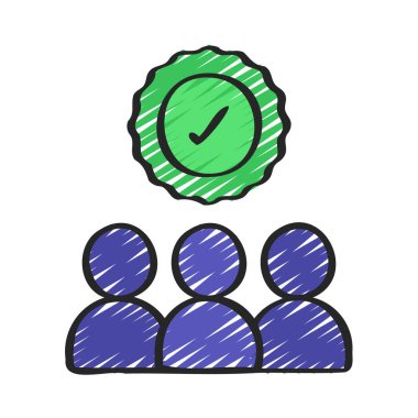 Grup Onaylama Web simgesi vektör çizimi