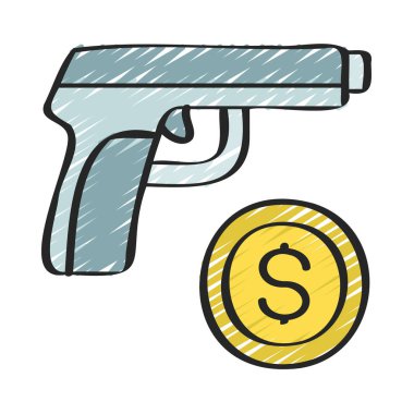 Kiralanmış Silah Web simgesi vektör illüstrasyonu