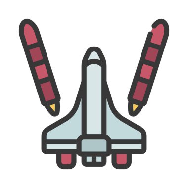 Uzay Roketi Ayrılma simgesi, vektör illüstrasyonu  