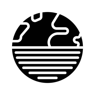 Yarısı Dolu Dünya web simgesi vektör resimlemesi