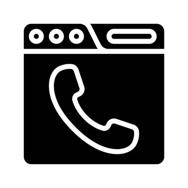 Web Sitesi Telefon Çağrısı simge vektör çizimi arkaplanı 