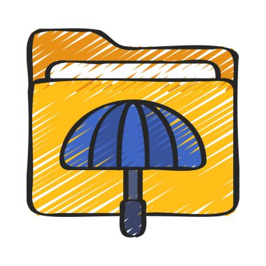 Şemsiye Dizini simgesi, vektör illüstrasyonu 