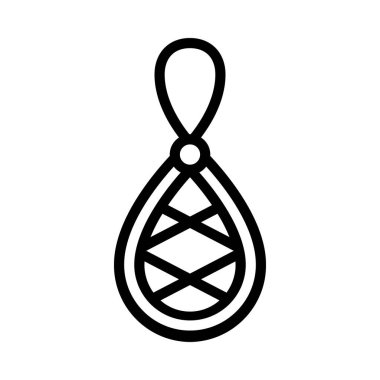 Damla Küpe vektör ince çizgi simgesi          