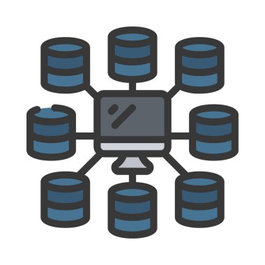 veritabanı web simgesi vektör çizimi