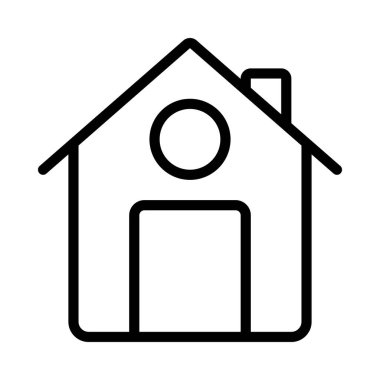 ev vektörü ince çizgi simgesi