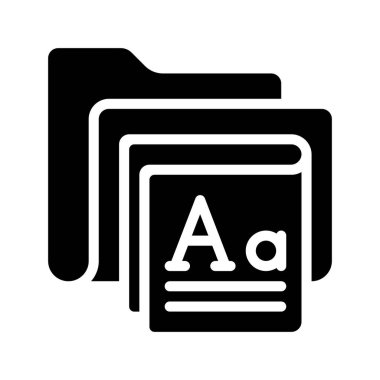 Yazı Tipi Dizini simgesi, vektör illüstrasyonu 