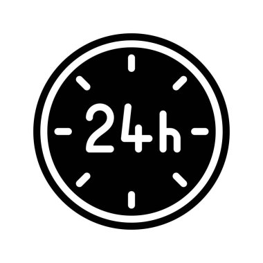 24 Saat Saat konsepti ikon vektör illüstrasyon arkaplanı 