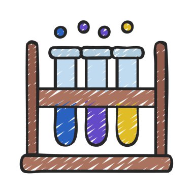 Test Tüpleri Rafı simgesi, vektör illüstrasyonu 